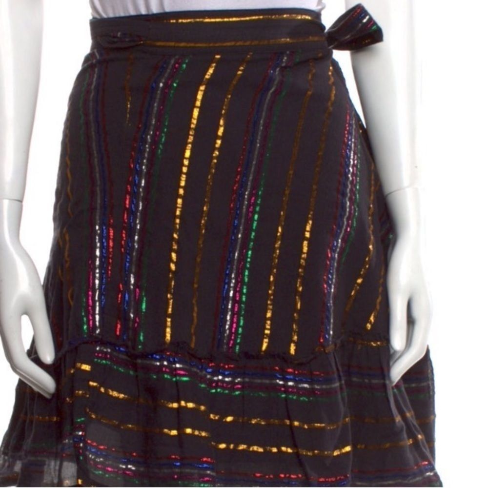 Apiece Apart Skirt.  Metallic, Wrapped and High low. - Picture 4 of 6
